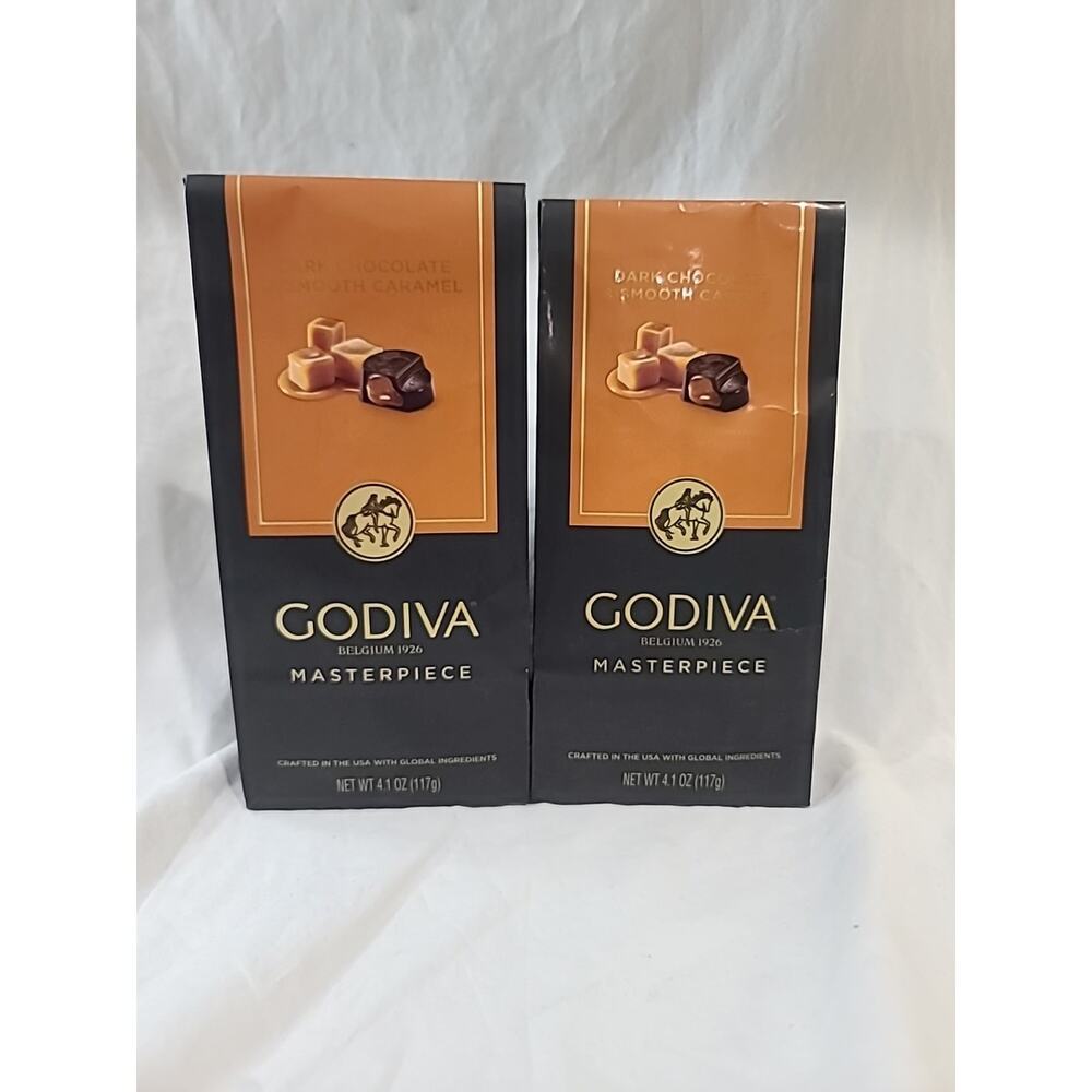 GODIVA Dark Chocolate and Caramel Candy Bag, 4.1 oz Lot Of 2